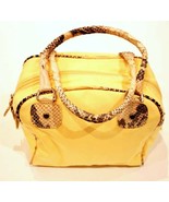 Guia Leather Small Tote Hand Bag Yellow Made in Italy - £70.58 GBP