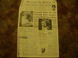 [P10] Newspaper &quot;Kennedy Fights For Life...Brain Surgery&quot; June 6, 1968 - £9.35 GBP