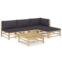 vidaXL Dark Grey Bamboo Fabric Lounge Set, 5-Piece, Ultimate Relaxation Bundle - $11,082.65 MXN