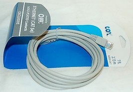 NEW Cox 7&#39; ft 2.13m CAT 5E Ethernet Cable GRAY PC Network Gold Plated Co... - £3.90 GBP