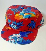 Hawaiian Tropical Baseball Cap Hat Skateboarding Surfer Beach Floral 1990s Y2K - £11.61 GBP