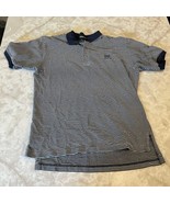 Ralph Lauren Polo Golf Polo Shirt Men Large Navy Blue White Striped Wicking - $383.11 MXN