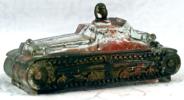 Antique Glass Candy Container Miniature World War II Tank Victory Glass Sealed - £55.87 GBP