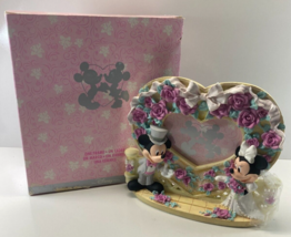 Disney Store Mickey And Minnie Bride Groom Wedding Heart Frame - $49.49