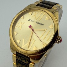 Betsey Johnson Quartz Watch Women 30m Gold Tone Japan Movt New Battery 6.5&quot; - $21.84