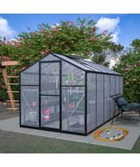 6&#39;x12&#39; Walk-in Polycarbonate Greenhouse: Double Door, Vent, Gutter - $11,550.57 MXN
