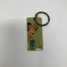 Minnie mouse keychain vtg Largo walt disney key chain pink bow metal collectible - £9.78 GBP