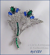 Signed Eisenberg Ice Thistle Bouquet Pin (#J1131) - £78.66 GBP