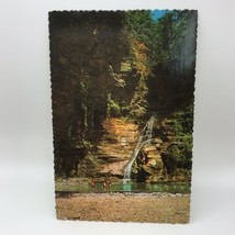 Vintage Postcard Watkins Glen New York Children Playing In Waterfall Scalloped - £6.32 GBP
