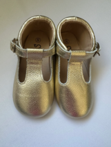 Special Sale! Size 8 Gold Hard-Sole Mary Janes Toddler Tbar Shoes Toddle... - £13.58 GBP