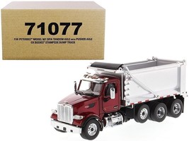 Peterbilt 567 SFFA Tandem Axle with Pusher Axle OX Stampede Dump Truck Red and - £78.00 GBP