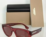 Brand New Authentic Burberry BE 4285 Sunglasses 3796/75 Plum Frame 52mm - $128.69