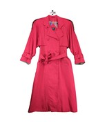 Vintage 90s Portrait Women&#39;s 6 Double Breasted Coral Pink Rain Trench Co... - $63.01 CAD