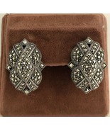 Dazzling Art Deco Marcasite Vintage Earrings Sterling Silver Pierced BOL... - $114.30 CAD