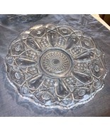 Vintage Round Serving Platter Clear and Cut Glass  Dish 10 1/2 inches CI... - $24.17