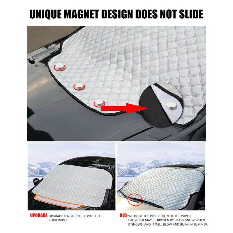Car Windshield Snow Cover Window Sunshade Cover Winter Ice Frost Protector S/L - £20.63 GBP+