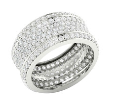 3Ct  Lab Created  Round Cut Diamond Eternity Ring In 14K White Gold Finish - £68.51 GBP