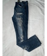 VIP Jeans Distressed Dark Blue Low Rise Denim Size 15/16 - €17,28 EUR