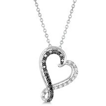 Valentine 0.30ct Moissanite Twist Heart Pendant Necklace 14K White Gold Plated - £78.44 GBP