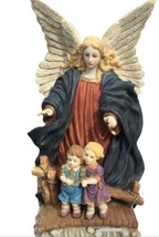 VTG Guardian 16” Angel Watching Over Children Bridge Figurine Statue Garden - $46.03