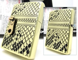 Zipper Fastener Metal Double Sides Python Engraved ZIPPO Solid Brass 2015 MIB - £109.38 GBP