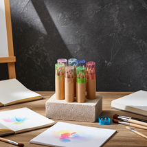 Mini 6 pcs Colored Pencils with Sharpener in Pink Green Blue or Clear fo... - $164.91 MXN