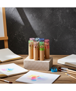 Mini 6 pcs Colored Pencils with Sharpener in Pink Green Blue or Clear fo... - $164.91 MXN