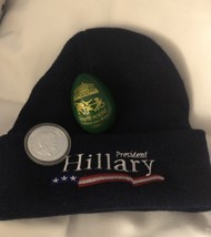 RARE CLINTON WHITE HOUSE EASTER 1999 GREEN EGG + USA HAT + COIN DEMOCRAT... - $22.05