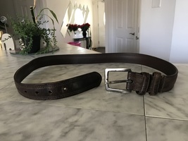 Mens Handcrafted Argentina Genuine Leather Brown Belt 36/90 - £14.59 GBP