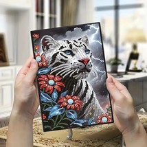White Tiger Notebook, Journal, Sketchbook Diamond Jewel Art COMPLETED - $14.84