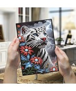 White Tiger Notebook, Journal, Sketchbook Diamond Jewel Art COMPLETED - $20.20 CAD
