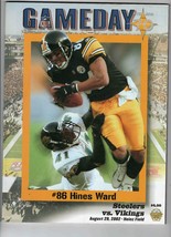 Aug 29 2002 Minnesota @ Pittsburgh Steelers Program Hines Ward - £15.58 GBP