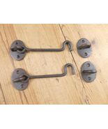 2 Iron Hook &amp; Latch Eye Lock Drawer Hand Forged Barn Cabin Door **SOME R... - $313.41 MXN
