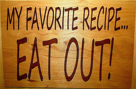 Beautiful Natural Cherry Wood Sign &#39;favorite Recipe&#39; 12&quot; X 8&quot; Wall Decor - £15.83 GBP