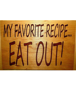 BEAUTIFUL NATURAL CHERRY WOOD SIGN &#39;FAVORITE RECIPE&#39; 12&quot; X 8&quot; WALL DECOR - £15.55 GBP
