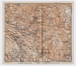 1909 Antique Map Vicinity Of Palestrina Monti Prenestini / Lazio / Italy - £13.44 GBP