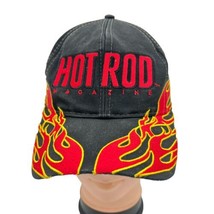 Hot Rod Magazine Black with Embroidered Flame Snapback Hat One Size Fits Vintage - £29.38 GBP