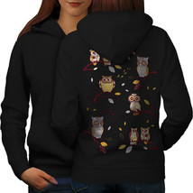 Crazy Owl Branch Sweatshirt Hoody Birdie Funny Women Hoodie Back - £16.44 GBP