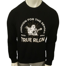 NWT TRUE RELIGION MSRP $74.99 MENS BLACK CREW NECK LONG SLEEVE SWEATSHIR... - £26.61 GBP