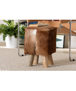 Raniya Genuine Goat Leather Footstool - $9,724.89 MXN