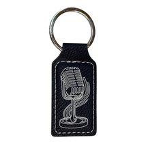 Keychain - Rectangle - Microphone - Leather (Rawhide/Black) - $21.49 CAD