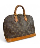 LOUIS VUITTON Monogram Canvas Leather Alma Handbag Tote Bag Purse Brown ... - $571.68 CAD