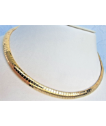 925 STERLING SILVER VERMEIL SOLID LADIES OMEGA LINK COLLAR NECKLACE  16INCH - £73.14 GBP