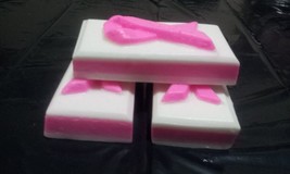 3 Bars Natural Glycerin Shea Butter Soap- Pink Ribbon Breast Cancer Awareness - £10.29 GBP