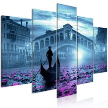 Tiptophomedecor Stretched Canvas Wall Art  - Magic Venice Wide Blue - Stretched  - £71.76 GBP+