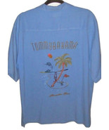 Tommy Bahama Silk Shirt Light Blue Paradise Open Golf Large Hawaiian Gol... - £15.55 GBP