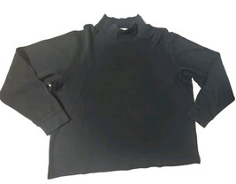 Talbots Women&#39;s Petite Large Black Long Sleeve Mock Neck 100% Cotton Shirt - $392.15 MXN