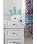 Complete 19-Piece Bath Set Taj Medallion Towels Liner Hooks shower Curta... - $45.55 CAD