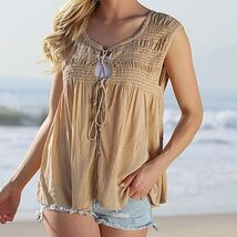 Copper Button-Up Sleeveless Tunic - $14.85