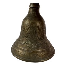 Vintage 4 Inch Brass Bell Etched Angel or Eagle Wings Dinner Teacher Farmhouse - £14.64 GBP